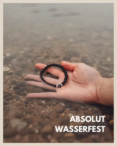 Miniatura 6 de GD GOOD.designs Pulsera con inicial para hombres y mujeres, cuentas de ónix negro de 0.236in con letra, joyería de relación para parejas, Ágata