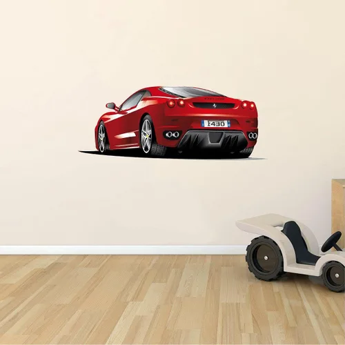 Vinilo decorativo para pared, diseño de Ferrari rojo F-430-10" x 20" Room Supercar de lujo, deportes, automóvil, caballo, icono, símbolo,