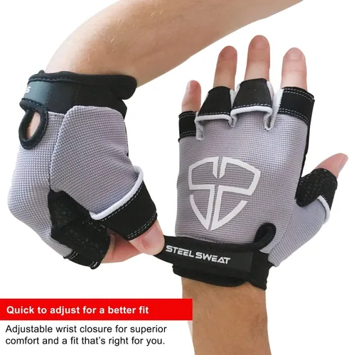 Miniatura 3 de Steel Sweat Guantes de entrenamiento, ideales para gimnasio, levantamiento de pesas, fitness, entrenamiento y crossfit, hechos para hombres