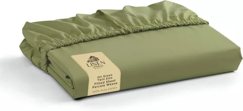 Miniatura 33 de Sábana bajera de 100% algodón percal, tamaño King, verde salvia, 1 sábana bajera con bolsillos profundos, ropa de cama fresca y resistente, 78 x 80