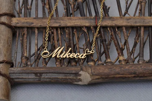 Miniatura 6 de Collar con nombre personalizado chapado en oro de 18 quilates, joyería personalizada para mujer