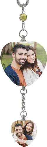 Miniatura 11 de Decoración de espejo retrovisor con foto personalizada: adornos de diamantes para mujer, accesorios lindos para automóviles
