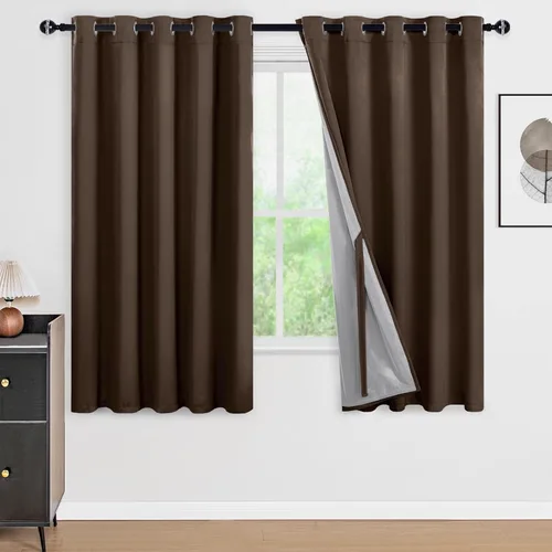 Miniatura 78 de DWCN Cortinas 100% opacas de 84 pulgadas de largo para dormitorio con forro negro, paneles de cortina de ventana de doble capa con aislamiento Azul