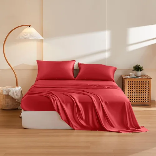 Miniatura 22 de THXSILK Juego de sábanas de seda de 4 piezas, sábanas de seda de morera 100% natural de grado superior 6A+, juegos de ropa de cama de lujo, ultra