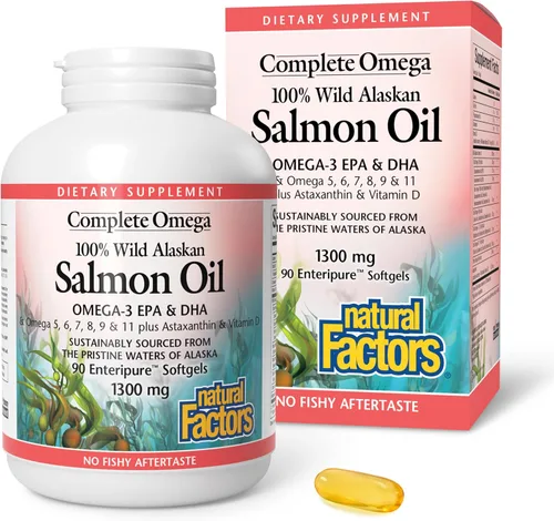 NATURAL FACTORS Aceite de salmón Wild Alask, 90 CT