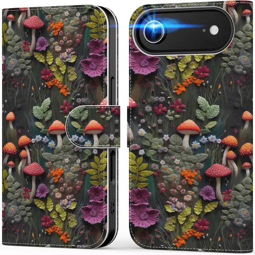 Miniatura 42 de DEENAKIN Funda tipo cartera para iPhone 15 con tarjetero + clip para efectivo, bloqueo RFID, protección contra caídas de grado militar y obras