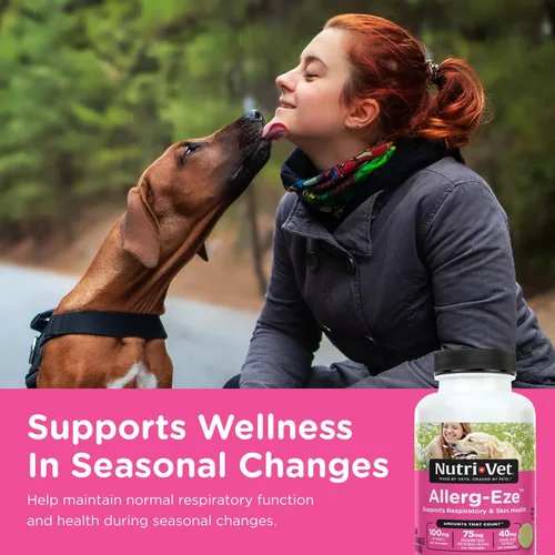 Miniatura 2 de Nutri-Vet Allerg-Eze - Masticables para perros – Antioxidantes formulados y ácidos omega-3 – Apoya la salud respiratoria y de la piel – 60
