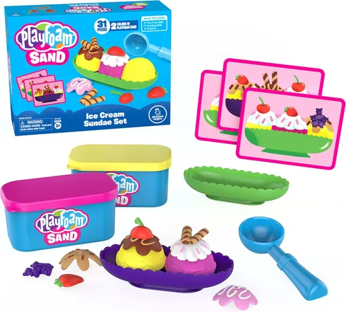 Educational Insights Playfoam Sand Conjunto de Helados Sundae, Arena de Juego, Juguete Sensorial, Regalo para Niños de 3+ Años