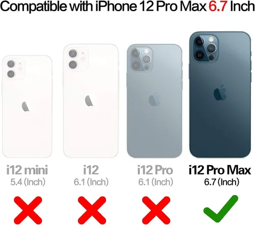 Miniatura 2 de HianDier Funda tipo cartera compatible con iPhone 12 Pro MAX 5G de 6.7 pulgadas, delgada funda protectora con ranura para tarjeta de crédito, funda