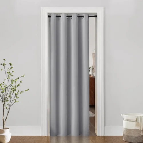 Miniatura 13 de Cortina de puerta para privacidad de puerta, cortina para puertas de armario para abrir armario de dormitorio, cortinas térmicas opacas para calor