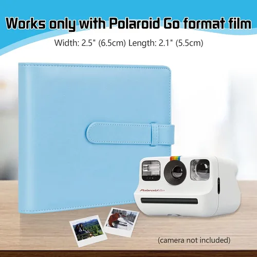 Miniatura 2 de Álbum de fotos de 256 bolsillos para cámara Polaroid Go Everything Box y película instantánea, álbum de fotos Polaroid Go (azul)