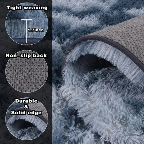 Miniatura 99 de Alfombras de área de 8x10 para sala de estar, alfombra shaggy grande ultra suave y esponjosa para dormitorio, alfombras de felpa mullida Blanco crema