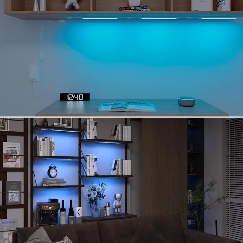 Miniatura 6 de Iluminación inteligente para debajo del gabinete, tira de luces LED blancas y multicolor, regulables, funciona con Alexa, Google Home, aplicación