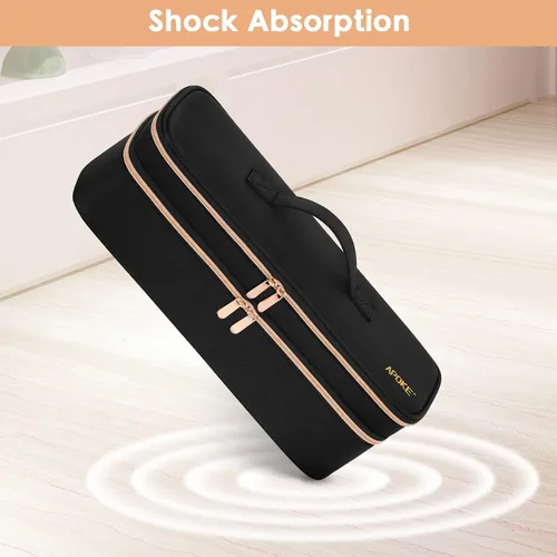 Miniatura 4 de APOKE Estuche de viaje de doble capa compatible con el secador de pelo y cepillo de aire caliente One Step de Revlon Original 1.0 y Plus 2.0, bolsa