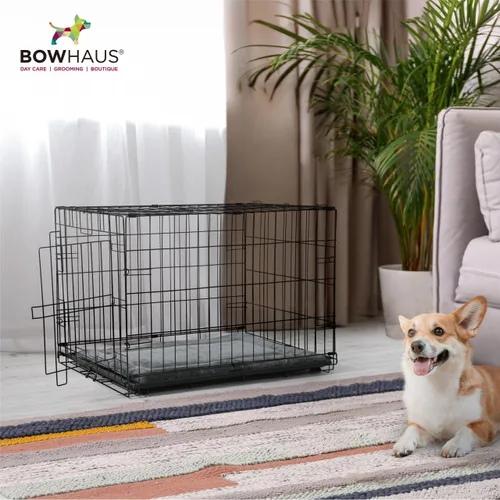 Miniatura 7 de Almohadilla y bandeja lavable a máquina BOWHAUS para jaula de perro de 24 pulgadas, alfombra plana antideslizante y cómoda para dormir y bandeja