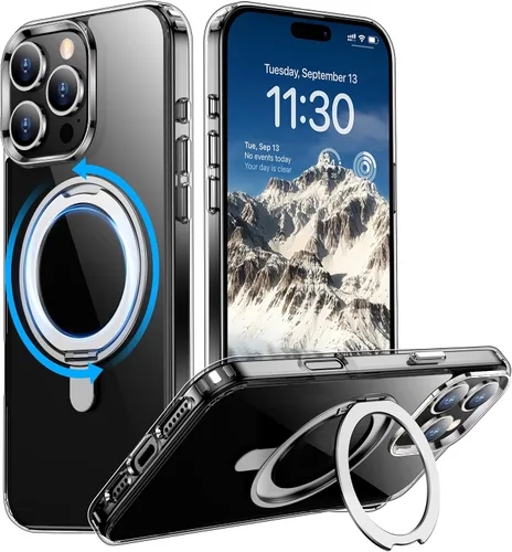 Miniatura 33 de Magnética para iPhone 12 e iPhone 12 Pro Funda, [con Soporte de Anillo Magnético Invisible Giratorio 360°][A Prueba de Golpes][Compatible