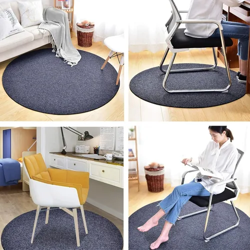 Miniatura 7 de Tapete para silla de oficina, alfombra redonda multiusos antideslizante, resistente al desgaste para suelo de azulejos, silla rodante y escritorio