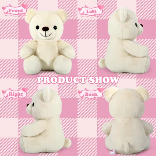 Miniatura 7 de Oso de peluche blanco suave para niños de 3 a 9 pulgadas, lavable a máquina y ojos seguros, regalo de graduación de cumpleaños preescolar para niños