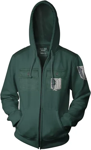 Miniatura 2 de Ripple Junction Attack on Titan - Sudadera con capucha unisex para adultos, estilo militar, con cremallera completa