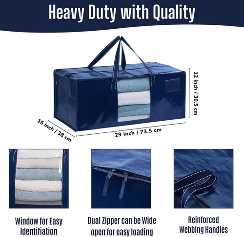 Miniatura 3 de VENO Paquete de 8 bolsas de mudanza resistentes, bolsas de embalaje con ventana transparente, alternativa a las cajas de mudanza, contenedores