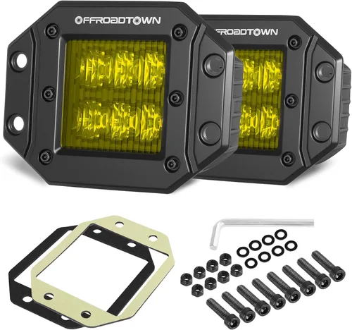 Miniatura 15 de Cápsulas LED de montaje empotrado, OFFROADTOWN de 5" y 12,000 lm, luz LED CREE para conducción, luz de respaldo y reversa, barra de luz empotrada
