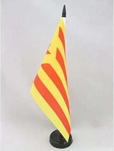 Miniatura 33 de Bandera de mesa de Andalucía 4'' x 6'' - Bandera de escritorio de la región española de Andalucía 5.9 x 3.9 in - Barra y base de plástico negro - AZ