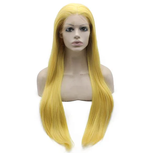 Miniatura 8 de Mxangel - Peluca sintética larga atada a mano, color azul ombré, con encaje frontal, resistente al calor, fibra de pelo Azul Degradado