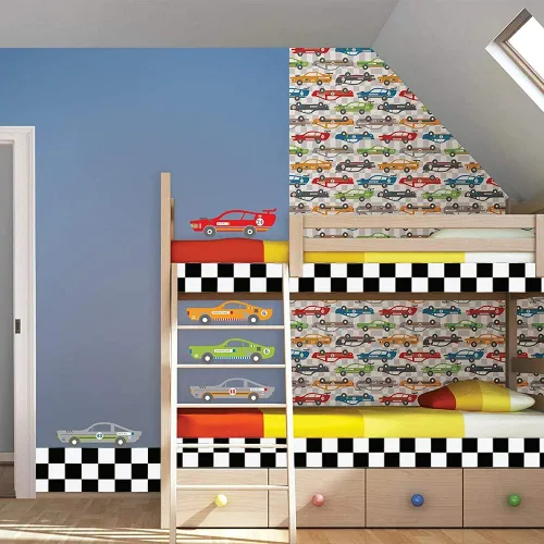 Miniatura 5 de Hopepak Papel tapiz autoadhesivo de 17.7 x 197 pulgadas, color blanco y negro, papel de contacto extraíble para dormitorio, sala de estar