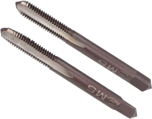 Tapones de roscado a mano, rosca M5 x 0.8, herramienta métrica de aleación de acero, rosca inferior cónica (aplicaciones: para reparación de roscas