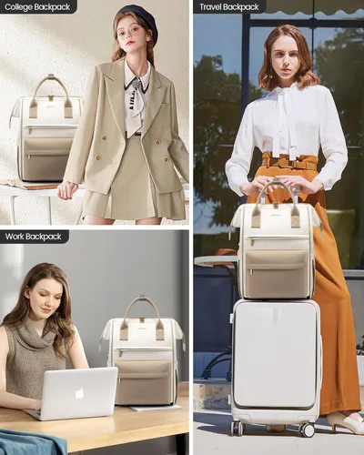 Miniatura 8 de LOVEVOOK Mochila para computadora portátil para mujer, mochila bolso, mochila de viaje de gran capacidad, bolsa de enfermera, bolsa para laptop