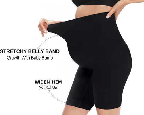 Miniatura 5 de SHAPERX Pantalones cortos de maternidad para mujer sobre el vientre