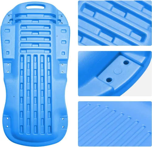 Miniatura 6 de DNA Motoring 38 pulgadas de plástico de perfil bajo con ruedas para garaje con bolsillos laterales y 6 ruedas, azul, TOOLS-00391