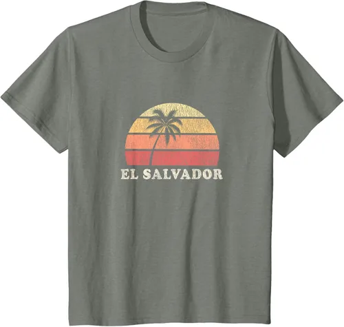 Miniatura 79 de El Salvador Vintage 70s Retro Throwback Design Camiseta, Azul