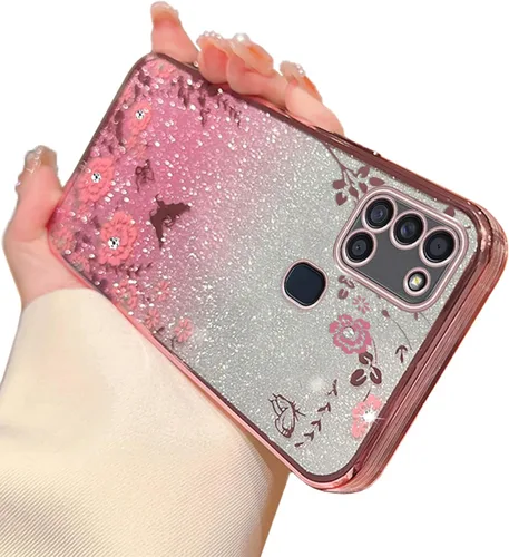 Miniatura 55 de Funda para Note 10, Galaxy Note 10 para mujer, cambio gradual con purpurina, cristal suave, TPU elegante, mariposa, floral, corazón, transparente