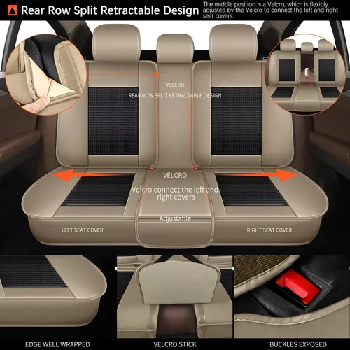 Miniatura 2 de DISUTOGO Fundas de Asiento Compatibles con Ford Maverick 2022 2023 2024 2025: Juego Completo de Fundas de Asiento para Coche 5 Asientos de Seda