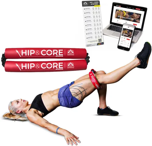 Miniatura 7 de Crossover Symmetry Sistema de cadera y núcleo: bandas de entrenamiento en casa con resistencia de bucle para estirar y fortalecer piernas, glúteos
