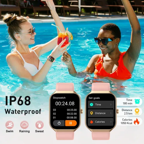 Miniatura 6 de Reloj inteligente (respuesta/hacer llamada), reloj inteligente HD de 1.96 pulgadas para hombres y mujeres, reloj de fitness 2026 con más de 112
