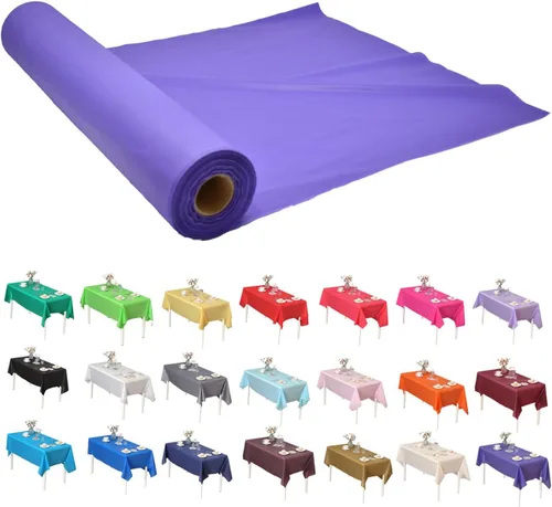 Miniatura 42 de Rollo de plástico para cubierta de mesa color verde manzana, 40 pulgadas x 100 pies, rollo de plástico resistente para cubierta de mesa de banquetes