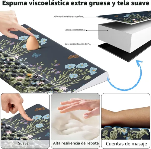 Miniatura 3 de Ospelelf Almohadilla de Soporte para Teclado con Reposamuñecas, Cómodo Elevador Ergonómico Portátil para Teclado para Oficina y Hogar Flowery