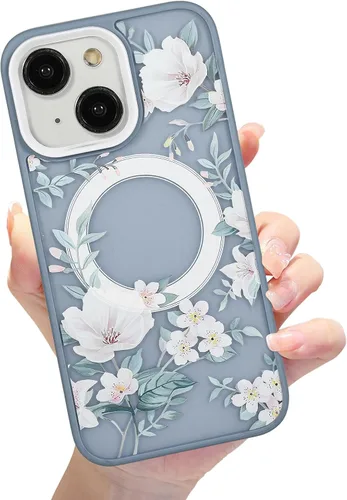Miniatura 21 de Compatible con el teléfono 13 Pro - Funda magnética mate translúcida, de lujo, a prueba de golpes, magnética y con bonito patrón de flores, carcasa