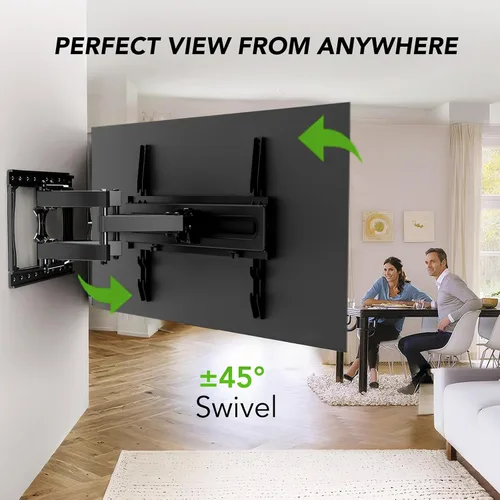 Miniatura 3 de AX WABER Soporte de pared para TV de 32 a 65 pulgadas, brazo articulado dual con giro e inclinación, Max VESA 15.748x15.748 in, se adapta a pernos