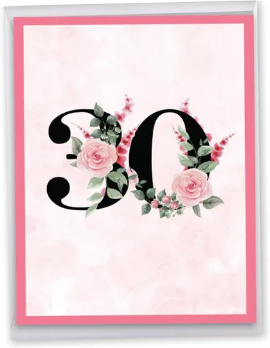 Miniatura 16 de NobleWorks - Tarjeta de felicitación de 30 aniversario con sobre de 8.5 x 11 pulgadas para hombres, mujeres - Jumbo 30 años de matrimonio - Big 30
