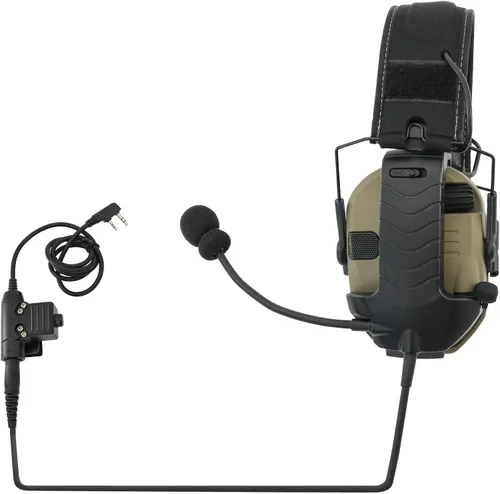 Miniatura 2 de Micrófono y PTT para Auriculares con Cancelación de Ruido Walkerrazor Airsoft (Negro)