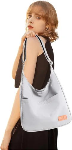 Miniatura 9 de MYHOZEE Bolso de lona grande tipo hobo para mujer, bolso estético para el hombro, bolso cruzado de escuela simple