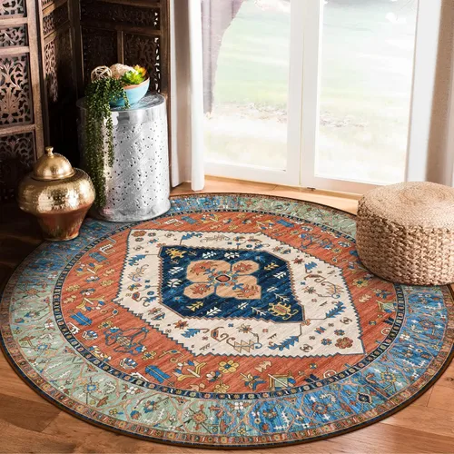 Miniatura 28 de Lahome - Tapete con diseño bohemio, pequeño, antideslizante, lavable, ultradelgado, con estampado oriental desgastado, para entrada, cocina
