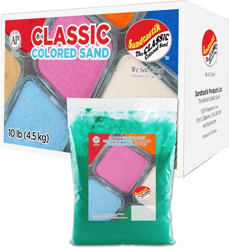 Miniatura 42 de Sandtastik Arena blanca de color clásico: caja a granel de 10 libras de arena de grano fino vibrante para artes y manualidades, botellas de arena