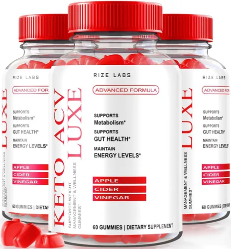 Paquete de 3 gomitas Keto Luxe ACV – Gomitas Keto ACV Luxe para hombres y mujeres, de máxima fuerza, Keto Luxe gomitas avanzadas para pérdida de