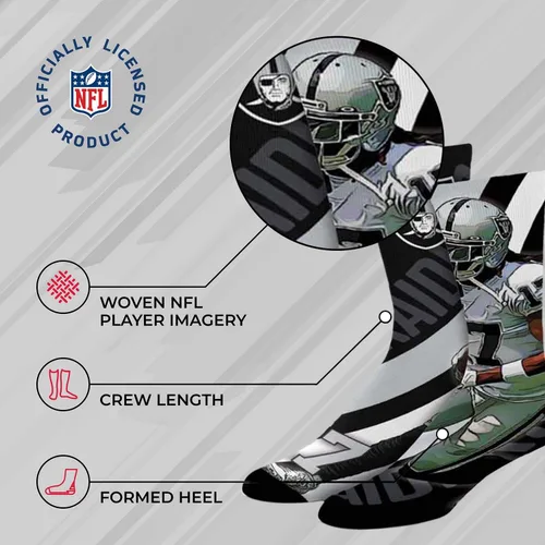 Miniatura 4 de For Bare Feet NFL Adult Player Stripe Sock - Premium Quality Poly Spandex Blend - Unisex- Stay Comfortable