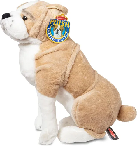 Miniatura 6 de Melissa & Doug Bulldog inglés gigante, animal de peluche realista (casi 2 pies de alto)