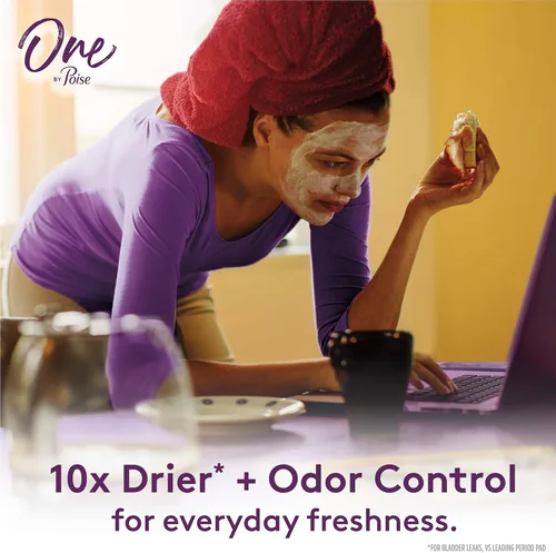 Miniatura 7 de One by Poise - Almohadillas femeninas con alas (período 2 en 1 y almohadilla para fugas de vejiga para mujeres), absorción regular y pesada